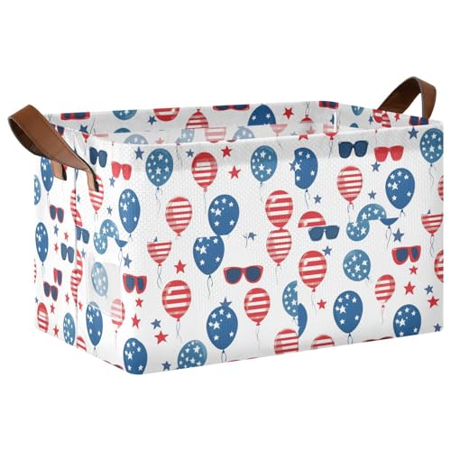 KLL Große Aufbewahrungsboxen für amerikanische Brillen, Ballons, Körbe, Aufbewahrungskörbe und Korb mit Griffen, Würfel-Organizer für Spielzeug, Bücher, Handtücher und Kleidung, 2 Stück von KLL