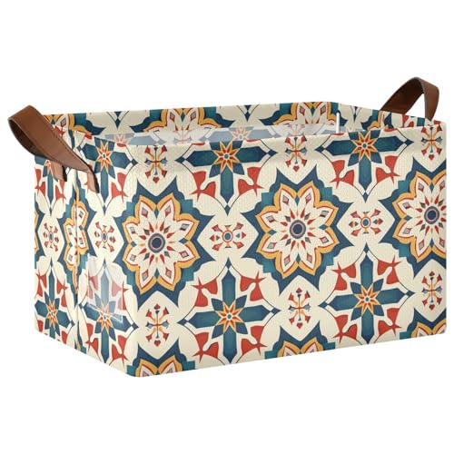 KLL Große Aufbewahrungsboxen im Bohemian-Stil, Retro-Stil, abstrakt, Stoff-Aufbewahrungskörbe mit Griffen, Würfel-Organizer für Schrank, Stoff, Spielzeug, Geschenk, 2 Stück KLL Große Aufbewahrungsboxen im Bohemian-Stil, Retro-Stil, abstrakt, Stoff-Aufbewahrungskörbe mit Griffen, Würfel-Organizer für Schrank, Stoff, Spielzeug, Geschenk, 2 Stück von KLL