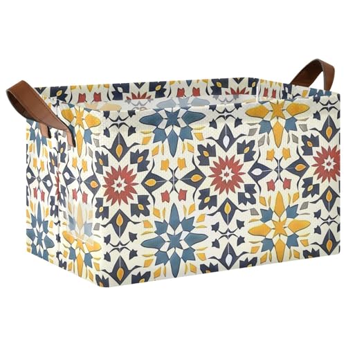 KLL Große Aufbewahrungsboxen im marokkanischen Stil, Blumenmuster, Körbe, Organizer mit Griffen, Schrank-Organizer für Organisation, Regal, Kleidung, Zuhause, Büro, 2 Stück KLL Große Aufbewahrungsboxen im marokkanischen Stil, Blumenmuster, Körbe, Organizer mit Griffen, Schrank-Organizer für Organisation, Regal, Kleidung, Zuhause, Büro, 2 Stück von KLL