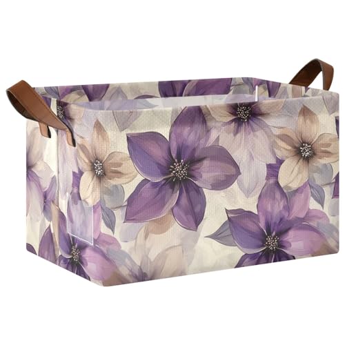 KLL Große Aufbewahrungsboxen mit Blumen, Lavendel und Beige, mit Griffen, Stoffwürfel, Organizer für Regale, Schubladen, Schreibtischschrank, Spielzimmer, Klassenzimmer, Büro, 2 Stück KLL Große Aufbewahrungsboxen mit Blumen, Lavendel und Beige, mit Griffen, Stoffwürfel, Organizer für Regale, Schubladen, Schreibtischschrank, Spielzimmer, Klassenzimmer, Büro, 2 Stück von KLL