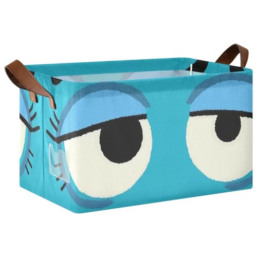 KLL Große Aufbewahrungsboxen mit Cartoon-Motiv, große Augen, blaugrün, mit Griffen, großer Schrank-Organizer für Regale, Schubladen, Schreibtischschrank, Spielzimmer, Klassenzimmer, Büro, 2 Stück KLL Große Aufbewahrungsboxen mit Cartoon-Motiv, große Augen, blaugrün, mit Griffen, großer Schrank-Organizer für Regale, Schubladen, Schreibtischschrank, Spielzimmer, Klassenzimmer, Büro, 2 Stück von KLL