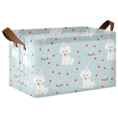 KLL Große Aufbewahrungsboxen mit Cartoon-Motiv und Cartoon-Motiv, mit Griffen, stabiler Schrank-Organizer für Regale, Schubladen, Schreibtischschrank, Spielzimmer, Klassenzimmer, Büro, 2 Stück von KLL