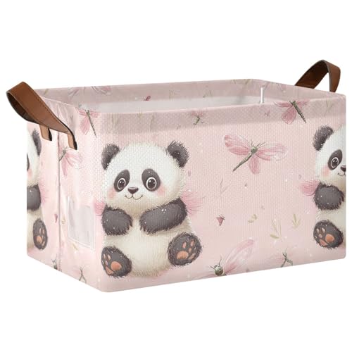 KLL Große Aufbewahrungsboxen mit Cartoon-Pandas, pfirsichfarben, Aufbewahrungskörbe mit Griffen, Stoffwürfel für Regale, Schubladen, Schreibtischschrank, Spielzimmer, Klassenzimmer, Büro, 2 Stück KLL Große Aufbewahrungsboxen mit Cartoon-Pandas, pfirsichfarben, Aufbewahrungskörbe mit Griffen, Stoffwürfel für Regale, Schubladen, Schreibtischschrank, Spielzimmer, Klassenzimmer, Büro, 2 Stück von KLL