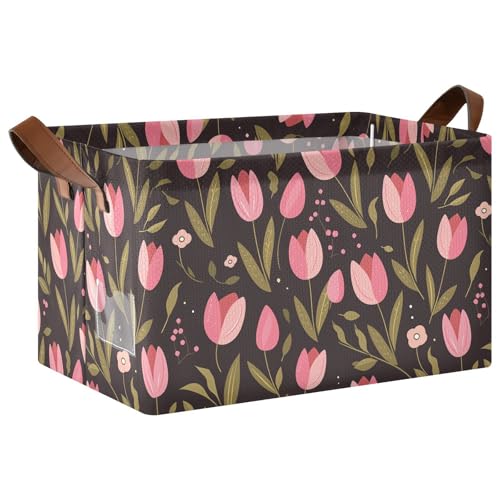 KLL Große Aufbewahrungsboxen mit Griffen und grünen Blättern, flache Illustrationsstil, mit Griffen, stabiler Schrank-Organizer für Speisekammer, Regale, Schubladen, Schreibtischschrank, Klassenzimmer KLL Große Aufbewahrungsboxen mit Griffen und grünen Blättern, flache Illustrationsstil, mit Griffen, stabiler Schrank-Organizer für Speisekammer, Regale, Schubladen, Schreibtischschrank, Klassenzimmer von KLL