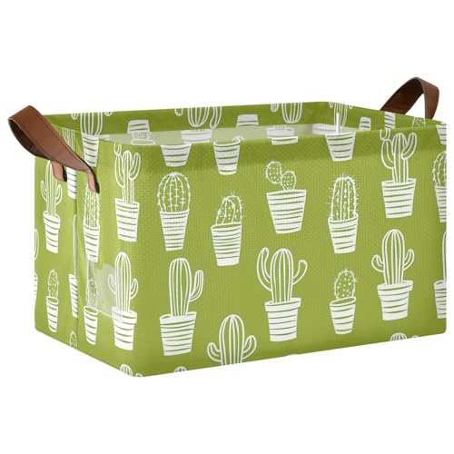 KLL Große Aufbewahrungsboxen mit Kaktus-Muster, dekorativ, groß, Schrank-Organizer mit Griffen, Würfel-Organizer für Regal, Küche, Badezimmer, Schrank, 2 Stück KLL Große Aufbewahrungsboxen mit Kaktus-Muster, dekorativ, groß, Schrank-Organizer mit Griffen, Würfel-Organizer für Regal, Küche, Badezimmer, Schrank, 2 Stück von KLL