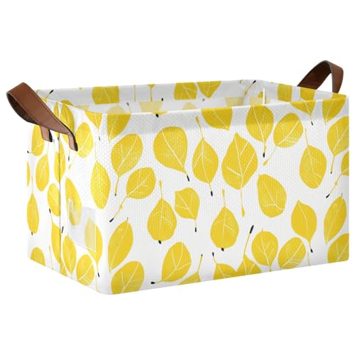 KLL Große Aufbewahrungskörbe mit Blätterfeigen, stabiler Organizer mit Griffen, dekorativer Korb-Organizer für Schlafzimmer, Wohnzimmer, Badezimmer, Regale, 2 Stück KLL Große Aufbewahrungskörbe mit Blätterfeigen, stabiler Organizer mit Griffen, dekorativer Korb-Organizer für Schlafzimmer, Wohnzimmer, Badezimmer, Regale, 2 Stück von KLL