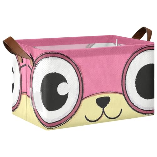 KLL Große Stoff-Aufbewahrungskörbe mit niedlichem Cartoon-Katzengesicht, Gelb / Violett, mit Griffen, großer dekorativer Organizer für Regale, Schrank, 2 Stück KLL Große Stoff-Aufbewahrungskörbe mit niedlichem Cartoon-Katzengesicht, Gelb / Violett, mit Griffen, großer dekorativer Organizer für Regale, Schrank, 2 Stück von KLL