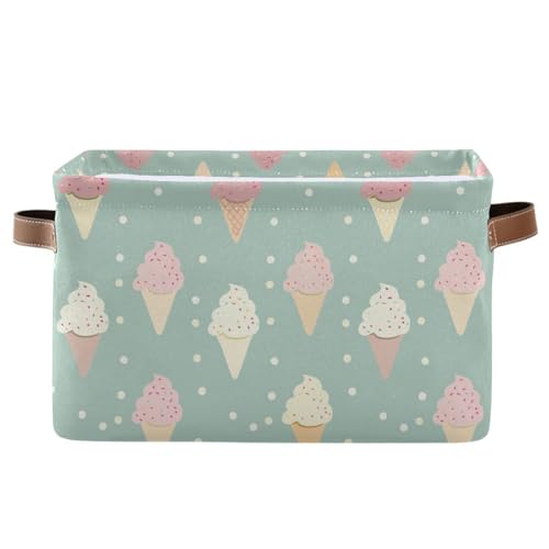 KLL Grüne Eiscreme-Aufbewahrungskörbe, faltbare und wasserdichte Aufbewahrungskörbe mit stabilem Griff, Seil, 2 Stück, für Kinderzimmer, Baby KLL Grüne Eiscreme-Aufbewahrungskörbe, faltbare und wasserdichte Aufbewahrungskörbe mit stabilem Griff, Seil, 2 Stück, für Kinderzimmer, Baby von KLL