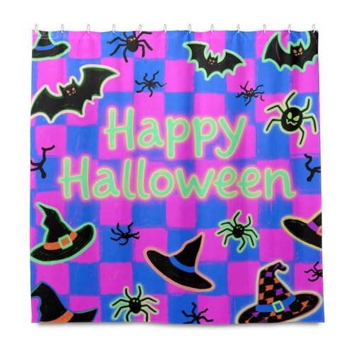 KLL Halloween-Vorhang-Set mit Haken, blau-violett, Kürbis-Design, wasserabweisend, Polyester, waschbar, Standard-Vorhangeinlage für Stall, Dusche, Herbst, Dekoration, Halloween-Dekoration, 183 x 183 KLL Halloween-Vorhang-Set mit Haken, blau-violett, Kürbis-Design, wasserabweisend, Polyester, waschbar, Standard-Vorhangeinlage für Stall, Dusche, Herbst, Dekoration, Halloween-Dekoration, 183 x 183 von KLL