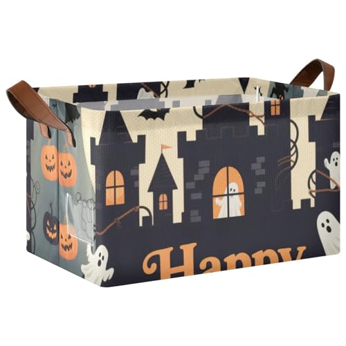 KLL Happy Halloween Faltbare Aufbewahrungskörbe, dekorativer großer Schrank-Organizer mit Griffen, Würfelbehälter für Spielzeug, Bücher, Handtücher und Kleidung, 2 Stück KLL Happy Halloween Faltbare Aufbewahrungskörbe, dekorativer großer Schrank-Organizer mit Griffen, Würfelbehälter für Spielzeug, Bücher, Handtücher und Kleidung, 2 Stück von KLL