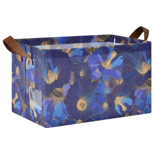 KLL Indigo Morning Glory Aufbewahrungskörbe mit abstrakten Blumen, Aufbewahrungskörbe mit Griffen, faltbar, Schrank-Organizer für Regale, Regal, Kleidung, Zuhause, Büro, 2 Stück KLL Indigo Morning Glory Aufbewahrungskörbe mit abstrakten Blumen, Aufbewahrungskörbe mit Griffen, faltbar, Schrank-Organizer für Regale, Regal, Kleidung, Zuhause, Büro, 2 Stück von KLL