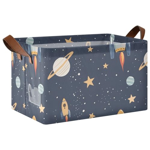 KLL Interessante Space Rockets Große Aufbewahrungsboxen, Körbe, Organizer mit Griffen, Schrank-Organizer für Kleider-Organizer und Aufbewahrung, 2 Stück KLL Interessante Space Rockets Große Aufbewahrungsboxen, Körbe, Organizer mit Griffen, Schrank-Organizer für Kleider-Organizer und Aufbewahrung, 2 Stück von KLL