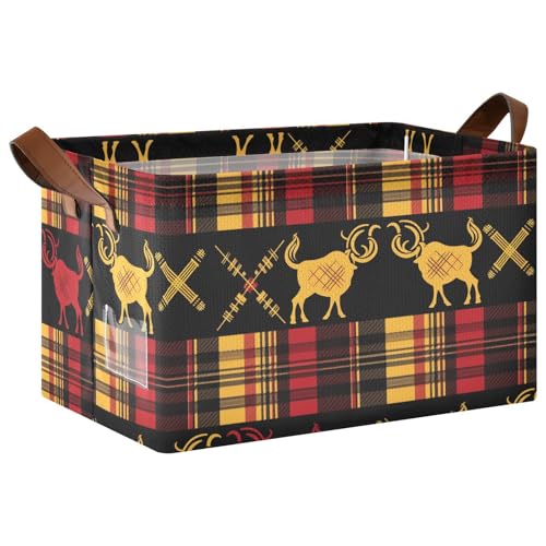 KLL Körbe mit Griffen, würfelförmiger Organizer für die Organisation von Regalen, Schrank, Kleiderschrank, 2 Stück, Rot / Gelb / Schwarz KLL Körbe mit Griffen, würfelförmiger Organizer für die Organisation von Regalen, Schrank, Kleiderschrank, 2 Stück, Rot / Gelb / Schwarz von KLL