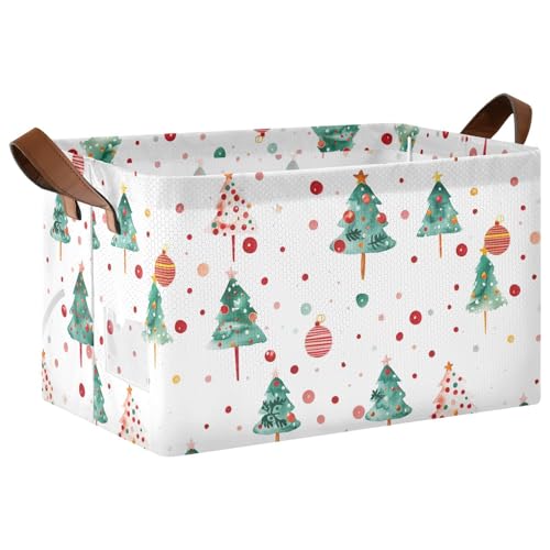 KLL Kreise mit Weihnachtselementen auf weißem Hintergrund, dekorative Regalkörbe, Aufbewahrungswürfel, Korb mit Griffen, Mehrzweck-Organizer für Schrank, Regal, Kommode, 2 Stück KLL Kreise mit Weihnachtselementen auf weißem Hintergrund, dekorative Regalkörbe, Aufbewahrungswürfel, Korb mit Griffen, Mehrzweck-Organizer für Schrank, Regal, Kommode, 2 Stück von KLL
