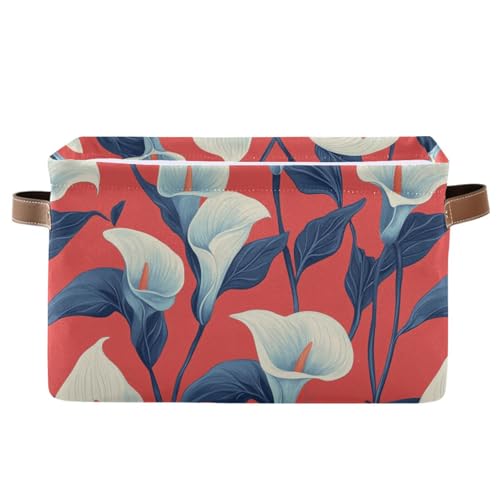 KLL Lily Calla Aufbewahrungskörbe mit roten Blumen, faltbare und wasserdichte Aufbewahrungskörbe mit stabilem Griff, 2er-Set für Schlafzimmer, Schlafzimmer KLL Lily Calla Aufbewahrungskörbe mit roten Blumen, faltbare und wasserdichte Aufbewahrungskörbe mit stabilem Griff, 2er-Set für Schlafzimmer, Schlafzimmer von KLL
