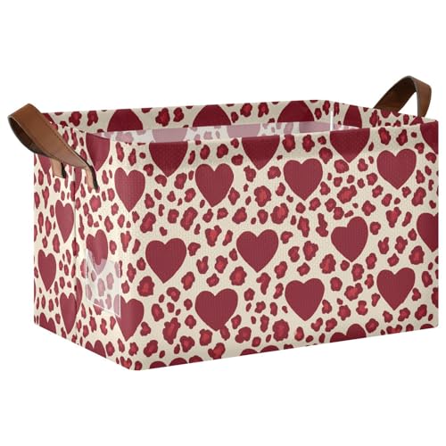 KLL Love Red Leopard Print Xmas Fabric Storage Bins with Handles Foldable Cubes for Shelves Drawers Desktop Closet Playroom Classroom Office 2 Pack KLL Love Red Leopard Print Xmas Fabric Storage Bins with Handles Foldable Cubes for Shelves Drawers Desktop Closet Playroom Classroom Office 2 Pack von KLL