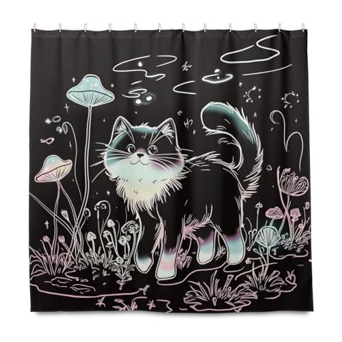 KLL Lustiger Duschvorhang mit Ragdoll-Katze, dekorativer Stoff, wasserdichter Stoff, Duschvorhang mit Haken, Polyestergewebe, waschbarer Stoff, Duschvorhang, Auskleidung für Badezimmer, Dekoration KLL Lustiger Duschvorhang mit Ragdoll-Katze, dekorativer Stoff, wasserdichter Stoff, Duschvorhang mit Haken, Polyestergewebe, waschbarer Stoff, Duschvorhang, Auskleidung für Badezimmer, Dekoration von KLL