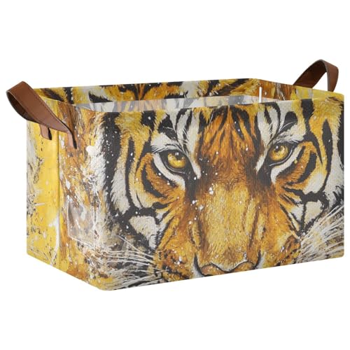 KLL Mighty Animal Aufbewahrungskörbe, realistischer Stil, gelbe dekorative Körbe mit Griffen, Stoff-Organizer für Regale, Schrank, Spielzeug, Bücher, 2 Stück KLL Mighty Animal Aufbewahrungskörbe, realistischer Stil, gelbe dekorative Körbe mit Griffen, Stoff-Organizer für Regale, Schrank, Spielzeug, Bücher, 2 Stück von KLL