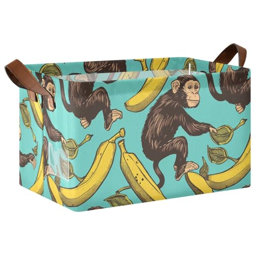 KLL Monkeys Us Aufbewahrungskörbe im Bananenstil mit Griffen, Stoff, Schrank-Organizer für Regale, Schubladen, Schreibtischschrank, Spielzimmer, Klassenzimmer, Büro, 2 Stück KLL Monkeys Us Aufbewahrungskörbe im Bananenstil mit Griffen, Stoff, Schrank-Organizer für Regale, Schubladen, Schreibtischschrank, Spielzimmer, Klassenzimmer, Büro, 2 Stück von KLL