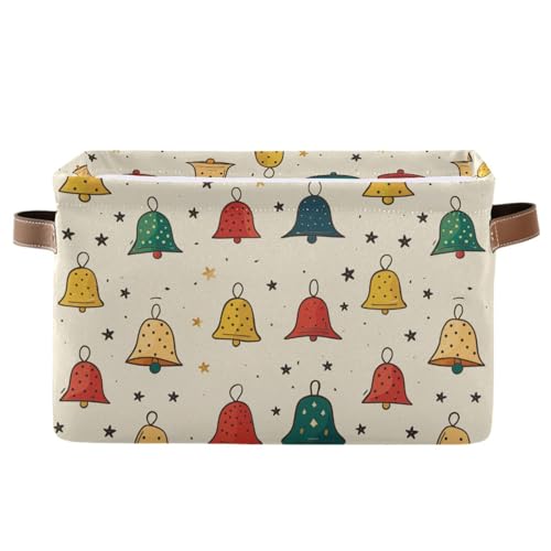 KLL Niedliche Aufbewahrungskörbe mit Weihnachtsglocken, faltbar, wasserdicht, faltbar, mit stabilem Griff, Wannen, Seil, 2 Stück, für Speisekammer, Baby KLL Niedliche Aufbewahrungskörbe mit Weihnachtsglocken, faltbar, wasserdicht, faltbar, mit stabilem Griff, Wannen, Seil, 2 Stück, für Speisekammer, Baby von KLL