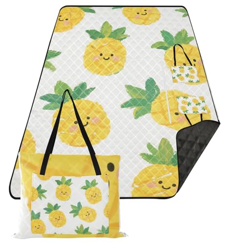 KLL Niedliche Cartoon-gelbe Ananas-Campingdecke, niedliches Picknick, tragbare Spielmatte für Familie, Frühlingsgeschenke, esterillas de playa KLL Niedliche Cartoon-gelbe Ananas-Campingdecke, niedliches Picknick, tragbare Spielmatte für Familie, Frühlingsgeschenke, esterillas de playa von KLL