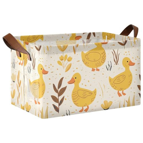 KLL Niedliche Enten-Regalkörbe, Behälter mit Griffen, Würfelbehälter für Schrank, Organizer, Regal, Schrank, Bücherregal, 2 Stück KLL Niedliche Enten-Regalkörbe, Behälter mit Griffen, Würfelbehälter für Schrank, Organizer, Regal, Schrank, Bücherregal, 2 Stück von KLL