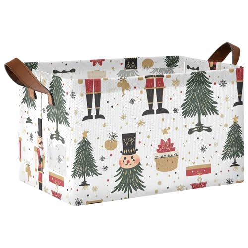 KLL Nussknacker, niedlich, schlicht, Boho, große Aufbewahrungsboxen, Körbe, Stoff-Aufbewahrungskörbe mit Griffen, Stoffschrank-Organizer für Organisation, 2 Stück KLL Nussknacker, niedlich, schlicht, Boho, große Aufbewahrungsboxen, Körbe, Stoff-Aufbewahrungskörbe mit Griffen, Stoffschrank-Organizer für Organisation, 2 Stück von KLL