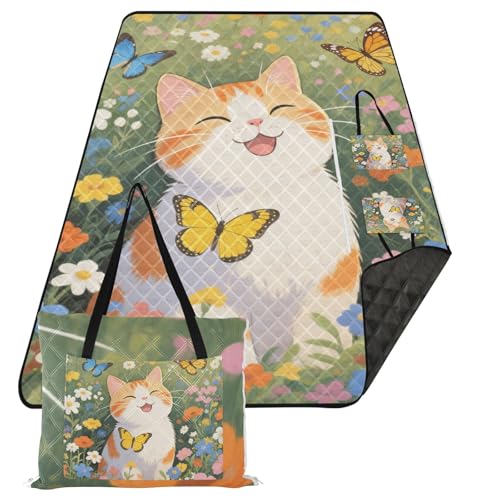 KLL Ölgemälde für Garten, Katze, wasserdicht, Picknick-Essentials, sanddicht, für Rasen, Strand, Picknickdecke für Outdoor-Menschen, Frühlingsgeschenke, Colchoneta Para Picknick KLL Ölgemälde für Garten, Katze, wasserdicht, Picknick-Essentials, sanddicht, für Rasen, Strand, Picknickdecke für Outdoor-Menschen, Frühlingsgeschenke, Colchoneta Para Picknick von KLL
