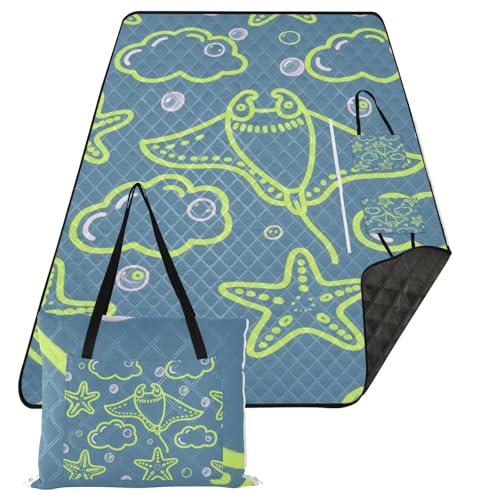 KLL Ocean Animal Seestern Chartreuse Grau, wasserdicht, Picknick-Essentials, groß, tragbar, Picknickdecke für Outdoor-Menschen, Frühlingsgeschenke, Cojines Para Picknick KLL Ocean Animal Seestern Chartreuse Grau, wasserdicht, Picknick-Essentials, groß, tragbar, Picknickdecke für Outdoor-Menschen, Frühlingsgeschenke, Cojines Para Picknick von KLL