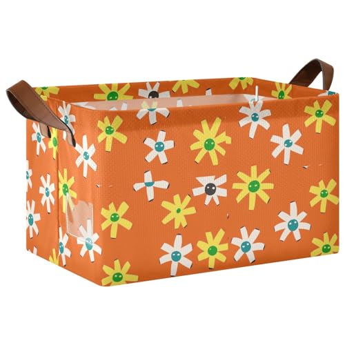 KLL Orange Art Sonnenblumen-Aufbewahrungskörbe, Schrank-Aufbewahrungskörbe mit Griffen, Stoff-Organizer für Schlafzimmer, Wohnzimmer, Badezimmer, Regale, 2 Stück KLL Orange Art Sonnenblumen-Aufbewahrungskörbe, Schrank-Aufbewahrungskörbe mit Griffen, Stoff-Organizer für Schlafzimmer, Wohnzimmer, Badezimmer, Regale, 2 Stück von KLL