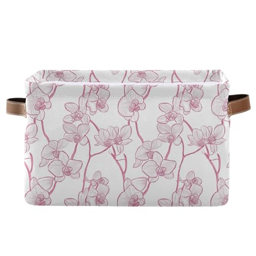 KLL Orchid Simple Line Art Valentine Aufbewahrungskörbe, faltbare und wasserdichte Stoffkörbe mit stabilem Griff, Seil, 2 Stück für Stofftuch Baby KLL Orchid Simple Line Art Valentine Aufbewahrungskörbe, faltbare und wasserdichte Stoffkörbe mit stabilem Griff, Seil, 2 Stück für Stofftuch Baby von KLL