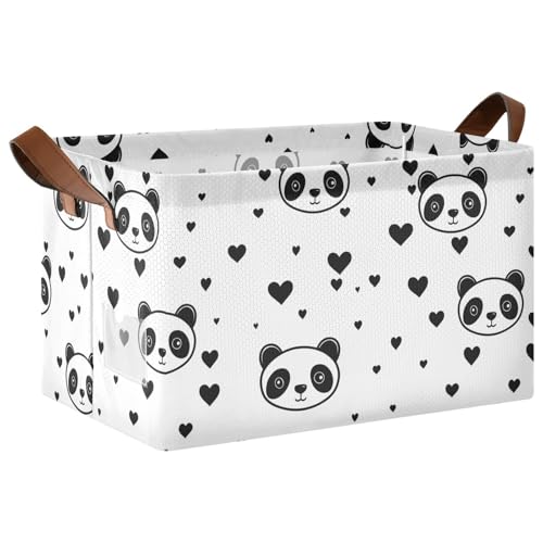 KLL Panda Simple Line Art Heart Valentine Storage Baskets Bin with Handles Cube Organizer for Pantry Shelves Drawers Desktop Closet Classroom Office 2 Pack KLL Panda Simple Line Art Heart Valentine Storage Baskets Bin with Handles Cube Organizer for Pantry Shelves Drawers Desktop Closet Classroom Office 2 Pack von KLL