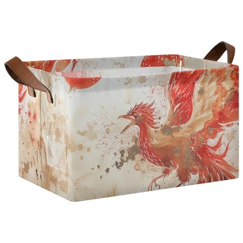 KLL Phoenix Aufbewahrungskörbe mit Griffen, faltbar, für Regale, Schrank, Stoff, Spielzeug, Geschenk, 2 Stück KLL Phoenix Aufbewahrungskörbe mit Griffen, faltbar, für Regale, Schrank, Stoff, Spielzeug, Geschenk, 2 Stück von KLL