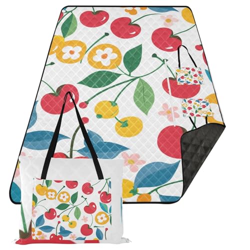 KLL Picknickdecke mit Cartoon-Motiv, Kirschweiß, wasserdicht, sanddicht, für den Außenbereich, für Damen, Konzertdecke, Colcha Para, Picknick KLL Picknickdecke mit Cartoon-Motiv, Kirschweiß, wasserdicht, sanddicht, für den Außenbereich, für Damen, Konzertdecke, Colcha Para, Picknick von KLL
