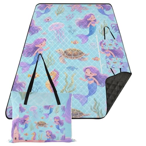 KLL Picknickkorb-Set mit süßem Cartoon-Motiv, lila, Meerjungfrau-Quallen, wasserdicht, tragbar, für draußen, Party, Outdoor, Spielmatte für Frauen, 30er-Jahre-Paare, Geschenk, Cojines Para Picknick KLL Picknickkorb-Set mit süßem Cartoon-Motiv, lila, Meerjungfrau-Quallen, wasserdicht, tragbar, für draußen, Party, Outdoor, Spielmatte für Frauen, 30er-Jahre-Paare, Geschenk, Cojines Para Picknick von KLL