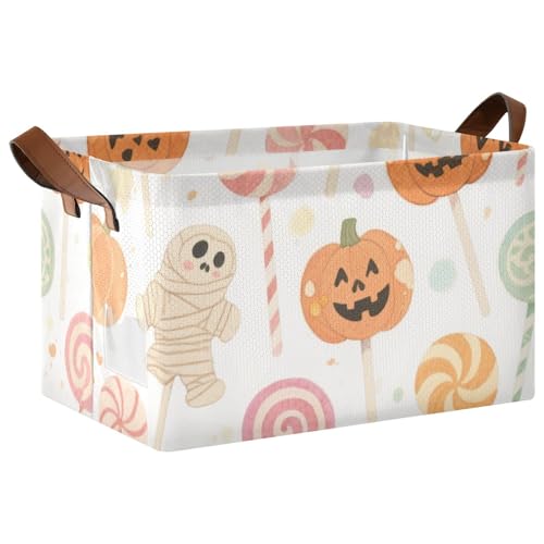 KLL Rechteckige Aufbewahrungskörbe für Halloween, mit Griffen, faltbar, für Regale für Schrank, Organizer, Regal, Schrank, Bücherregal, 2 Stück KLL Rechteckige Aufbewahrungskörbe für Halloween, mit Griffen, faltbar, für Regale für Schrank, Organizer, Regal, Schrank, Bücherregal, 2 Stück von KLL