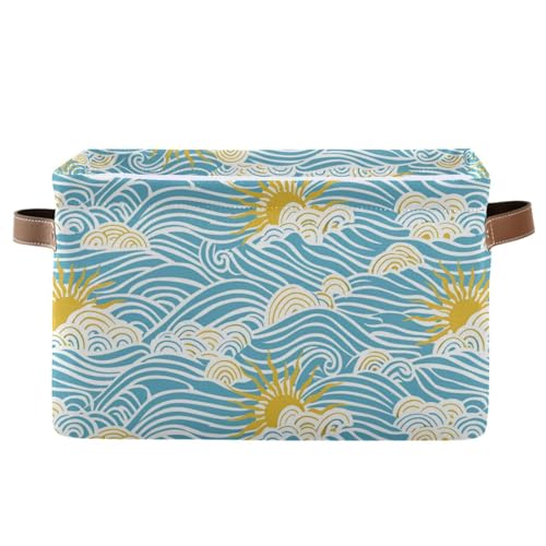 KLL Retro Sky Sun Waves Aufbewahrungskörbe, faltbarer und wasserdichter Aufbewahrungsbehälter mit stabiler Grifftasche Decorar Decorar 2er Set für Store Store Sheet KLL Retro Sky Sun Waves Aufbewahrungskörbe, faltbarer und wasserdichter Aufbewahrungsbehälter mit stabiler Grifftasche Decorar Decorar 2er Set für Store Store Sheet von KLL