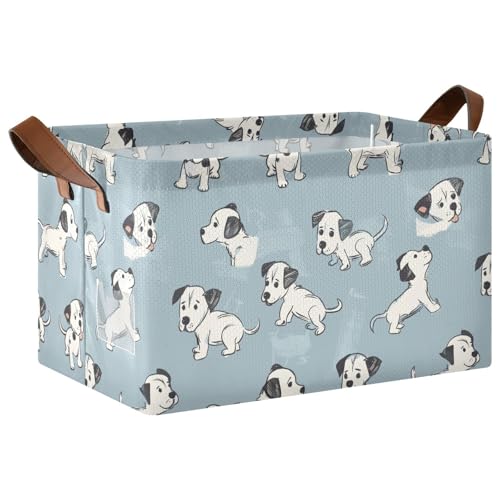KLL Simple Cute Dog Cartoon Shelf Storage Tote Basket Storage Bins with Handles Foldable Closet Organizer for Shelves for Shelves Drawers Desktop Closet Playroom Classroom Office 2 Pack von KLL