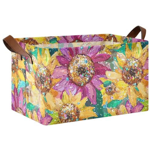 KLL Sonnenblumen-Schmuck-Aufbewahrungsboxen mit Griffen, Würfelbehälter für Regale, Schubladen, Schreibtischschrank, Spielzimmer, Klassenzimmer, Büro, 2 Stück KLL Sonnenblumen-Schmuck-Aufbewahrungsboxen mit Griffen, Würfelbehälter für Regale, Schubladen, Schreibtischschrank, Spielzimmer, Klassenzimmer, Büro, 2 Stück von KLL