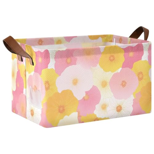 KLL Spring Aufbewahrungskorb mit bunten Blumen, großer Stoff-Aufbewahrungskorb mit Griffen, faltbare Würfel für Organisation, Regal, Kleidung, Zuhause, Büro, 2 Stück KLL Spring Aufbewahrungskorb mit bunten Blumen, großer Stoff-Aufbewahrungskorb mit Griffen, faltbare Würfel für Organisation, Regal, Kleidung, Zuhause, Büro, 2 Stück von KLL