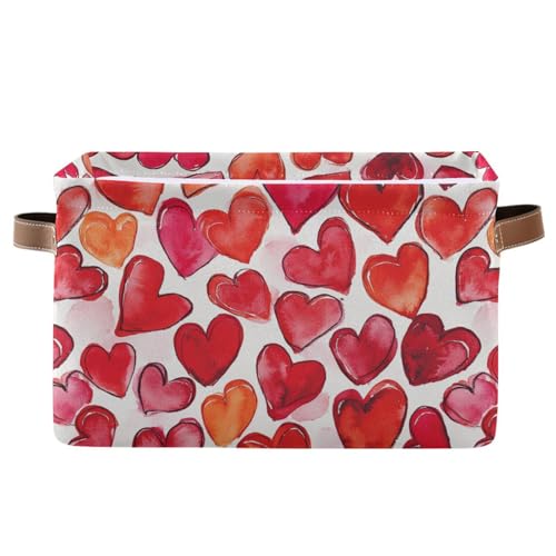 KLL Valentines Love Heart Aufbewahrungskörbe und wasserdichte, faltbare Aufbewahrungskörbe mit stabilem Griff, Seil, Set mit 2 Stück für Stoffe KLL Valentines Love Heart Aufbewahrungskörbe und wasserdichte, faltbare Aufbewahrungskörbe mit stabilem Griff, Seil, Set mit 2 Stück für Stoffe von KLL