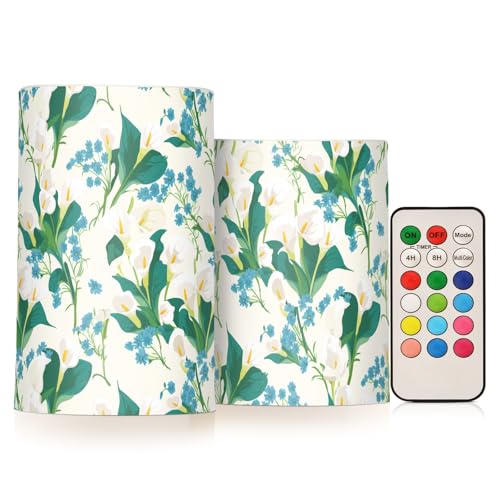KLL Vintage Calla Lilie Blumen Weiß Blau Grün Dekorative Flackernde flackernde flackernde Kerzen Elektronische Lichter geruchlos mit Timer für Abendessen Ostern Batteriesäule KLL Vintage Calla Lilie Blumen Weiß Blau Grün Dekorative Flackernde flackernde flackernde Kerzen Elektronische Lichter geruchlos mit Timer für Abendessen Ostern Batteriesäule von KLL
