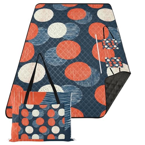 KLL Wasserdichte Stranddecke, gepunktet, wasserdicht, Outdoor, tragbar, Picknickdecke für 8 bis 10 Erwachsene, Sommergeschenk, Cobijas para la playa von KLL