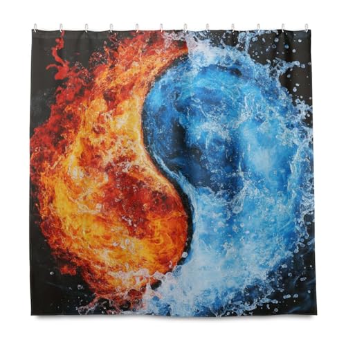 KLL Wasserdichter Yin- und Yang-Tai-Chi-Duschvorhang mit Haken, Polyester, lang, waschbar, schicker Vorhang für Wanne, Herbstdekoration, Halloween-Dekoration, 183 x 183 cm KLL Wasserdichter Yin- und Yang-Tai-Chi-Duschvorhang mit Haken, Polyester, lang, waschbar, schicker Vorhang für Wanne, Herbstdekoration, Halloween-Dekoration, 183 x 183 cm von KLL