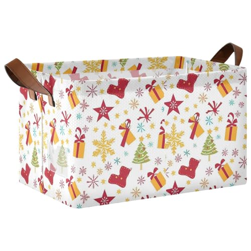 KLL Weihnachtsbox, Sterne, Schneeflocke, Korb zur Aufbewahrung, Aufbewahrungsbehälter mit Griffen, stabiler Schrank-Organizer für Kleider-Organizer und Aufbewahrung, 2 Stück KLL Weihnachtsbox, Sterne, Schneeflocke, Korb zur Aufbewahrung, Aufbewahrungsbehälter mit Griffen, stabiler Schrank-Organizer für Kleider-Organizer und Aufbewahrung, 2 Stück von KLL