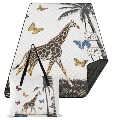 KLL Wildtier-Giraffe, amerikanischer Anime-Stil, schwarz, wasserdicht, Stranddecke, verstaubar, Wandern, Gartenmatte für Outdoor, Konzertdecke, Sabana Para, Picknick KLL Wildtier-Giraffe, amerikanischer Anime-Stil, schwarz, wasserdicht, Stranddecke, verstaubar, Wandern, Gartenmatte für Outdoor, Konzertdecke, Sabana Para, Picknick von KLL