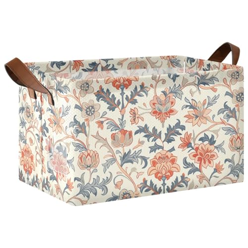 KLL William Morris Faltbare Aufbewahrungskörbe mit Retro-Blumen, Heim-Organizer mit Griffen, Schrank-Organizer für Speisekammer, Regale, Schubladen, Schreibtischschrank, Klassenzimmer, Büro, 2 Stück KLL William Morris Faltbare Aufbewahrungskörbe mit Retro-Blumen, Heim-Organizer mit Griffen, Schrank-Organizer für Speisekammer, Regale, Schubladen, Schreibtischschrank, Klassenzimmer, Büro, 2 Stück von KLL