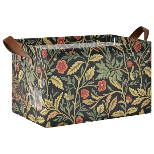 KLL William Morris Vogel-Aufbewahrungskörbe für Regale, Stoff-Aufbewahrungskörbe mit Griffen, Würfel-Organizer für Zuhause, Büro, Schrank, Kleidung, Spielzeug, Organizer, 2 Stück KLL William Morris Vogel-Aufbewahrungskörbe für Regale, Stoff-Aufbewahrungskörbe mit Griffen, Würfel-Organizer für Zuhause, Büro, Schrank, Kleidung, Spielzeug, Organizer, 2 Stück von KLL