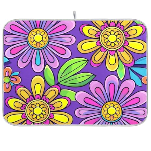Küchenabtropfmatte mit Paisleymuster, bunt, für Küchentheke, großes Abtropfgestell, 45,7 x 61 cm Küchenabtropfmatte mit Paisleymuster, bunt, für Küchentheke, großes Abtropfgestell, 45,7 x 61 cm von KLL