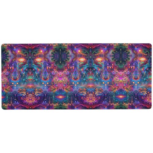 Leuchtendes, waschbares, langes Mauspad für Reisen, coole kleine Schreibtischunterlage für Tastatur und Tiere, 80 x 30 cm von KLL